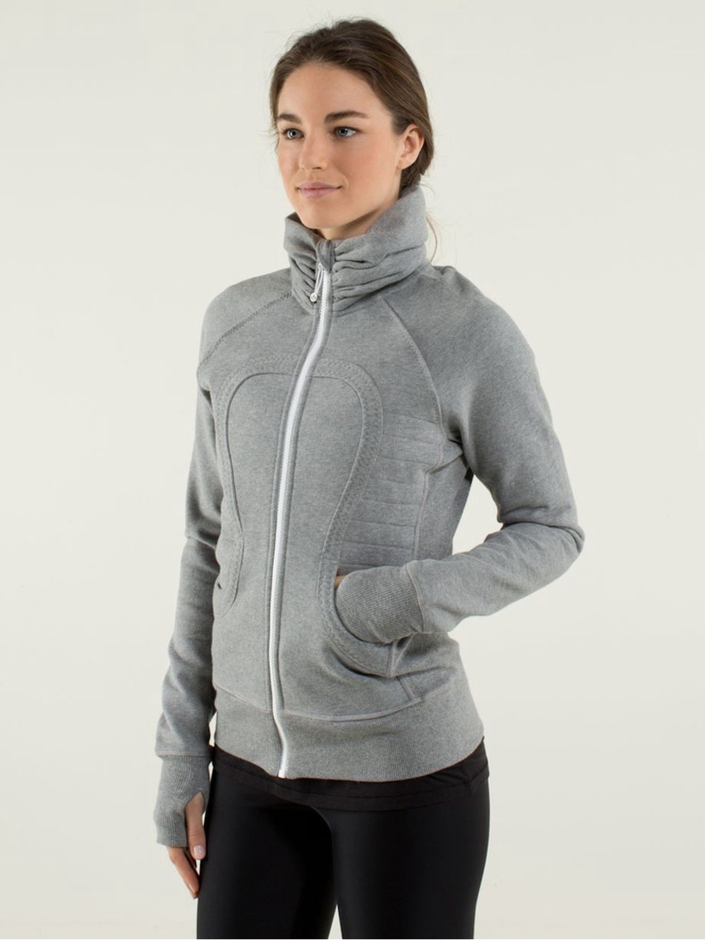 Lululemon Calm & Cozy Jacket - Size 4 - Heathered Medium Grey/Silver Spoon